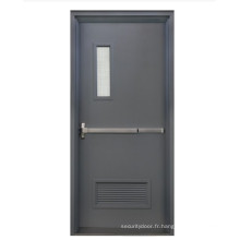 Porte et cadre en acier commercial, 3&#39;-6 &quot;x 7&#39;-0&quot;, 3 heures Feu noté, gris Flush 18 Porte en métal creux de calibre 16 CAUNE MASONRY